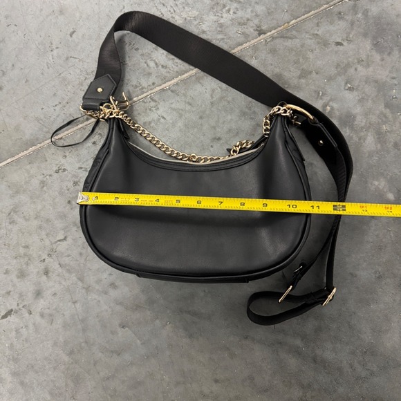 Y2K Juicy Couture Black Crossbody Heart Logo Shoulder Bag Gold Chain Strap - Picture 5 of 5